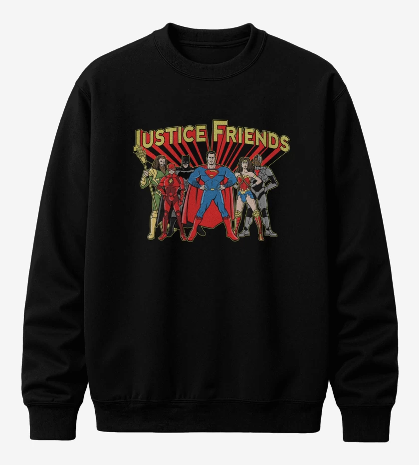Poleron polo Negro de Justice Friends