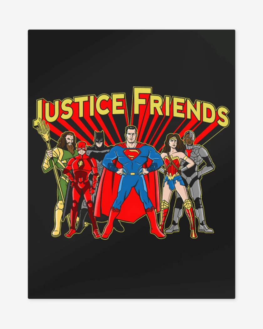 Print metalico Negro de Justice Friends
