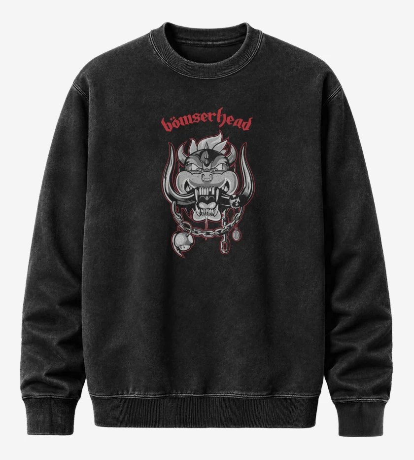 Poleron Polo Acid Wash Negro de Bowserhead