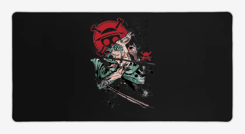 Mouse pad Gamer Negro de Roronoa Zoro