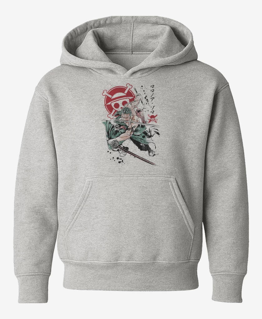 Poleron de niño Gris Melange de Roronoa Zoro