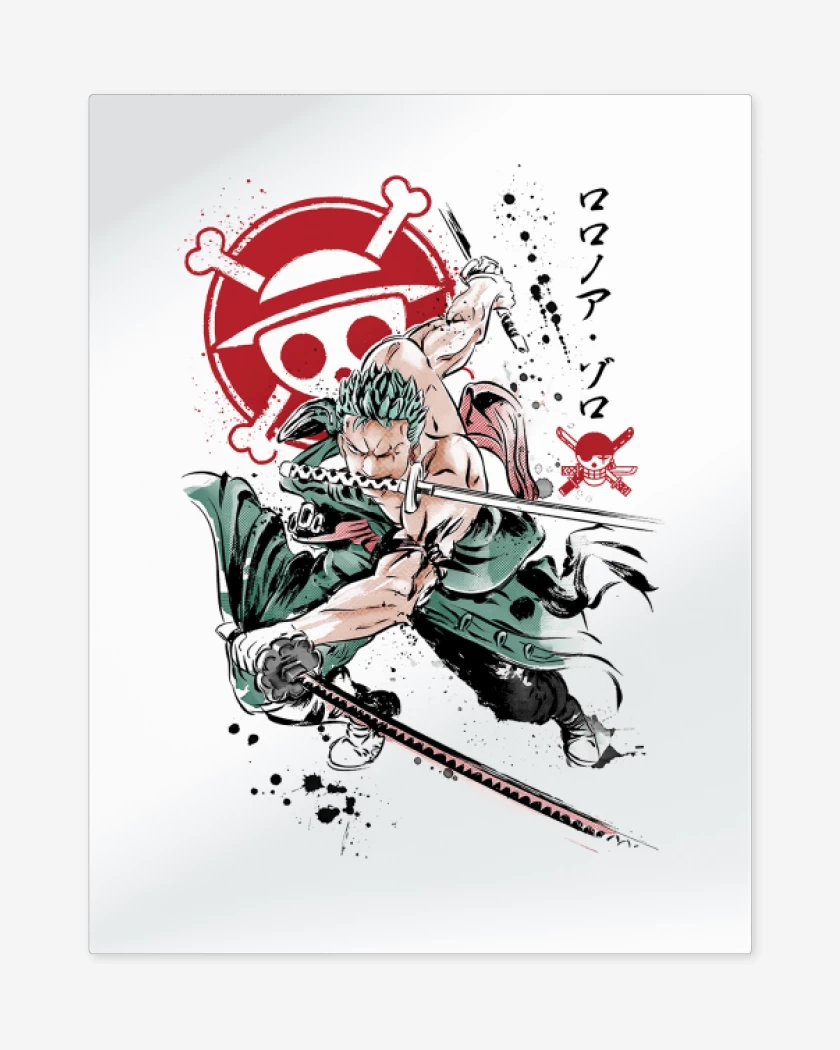 Print metalico Blanco de Roronoa Zoro