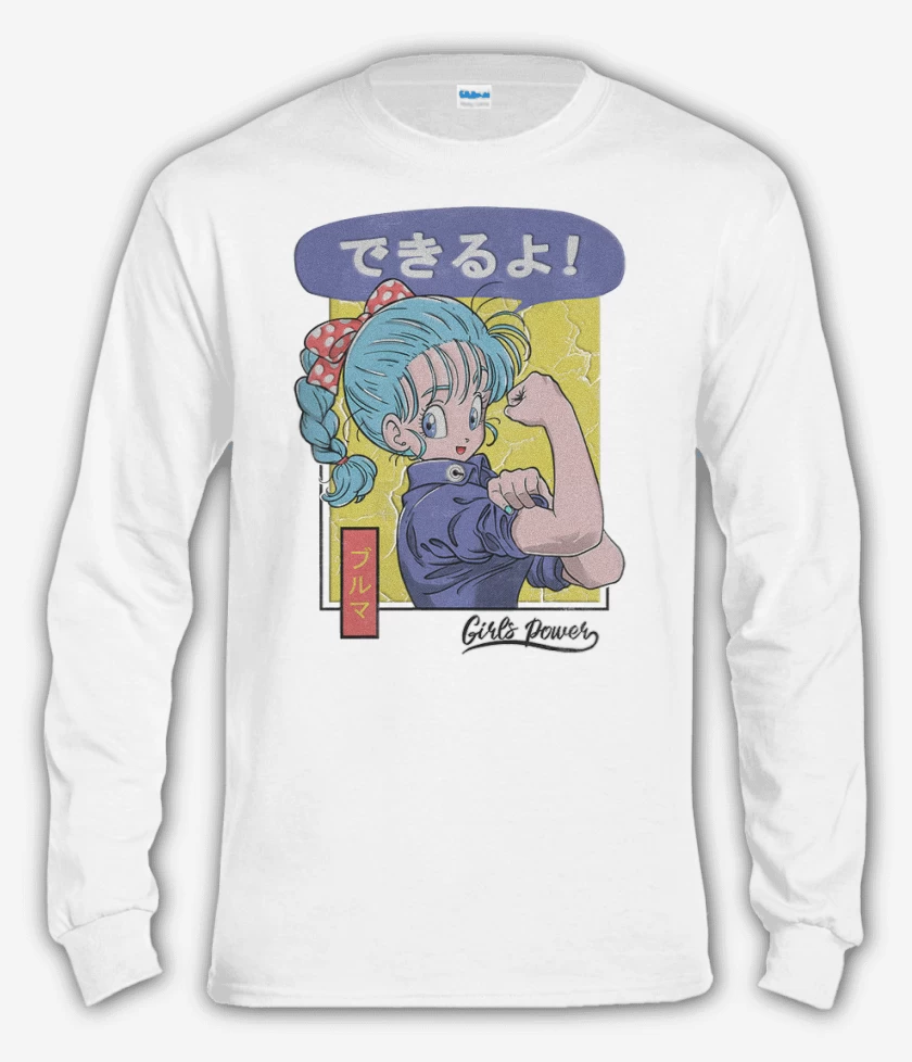Polera manga larga Blanco de Bulma Girl Power