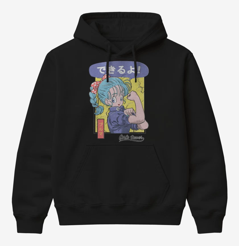 Poleron Canguro básico Negro de Bulma Girl Power