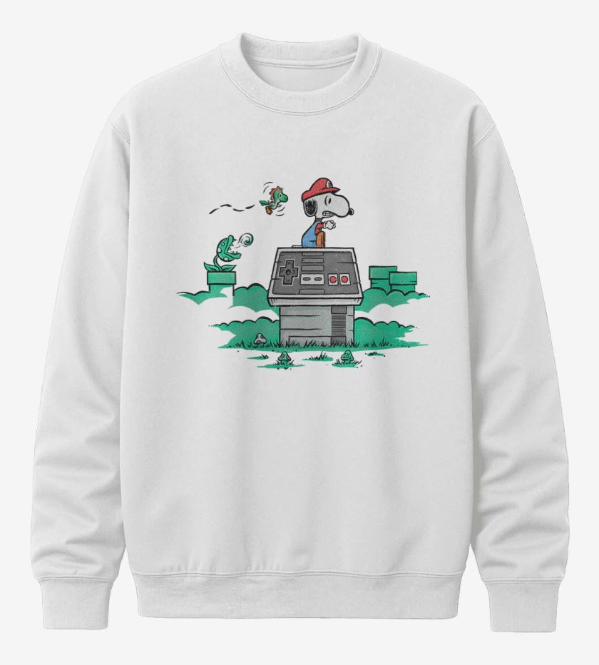 Poleron polo Blanco de Snoopy bigote