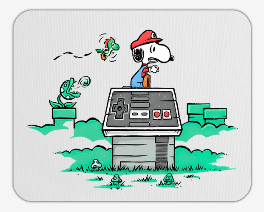 Mousepad Blanco de Snoopy bigote