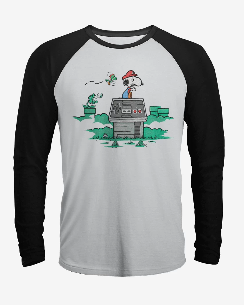 Polera Raglan Snoopy bigote