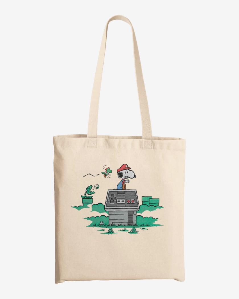 Totebag Blanco de Snoopy bigote