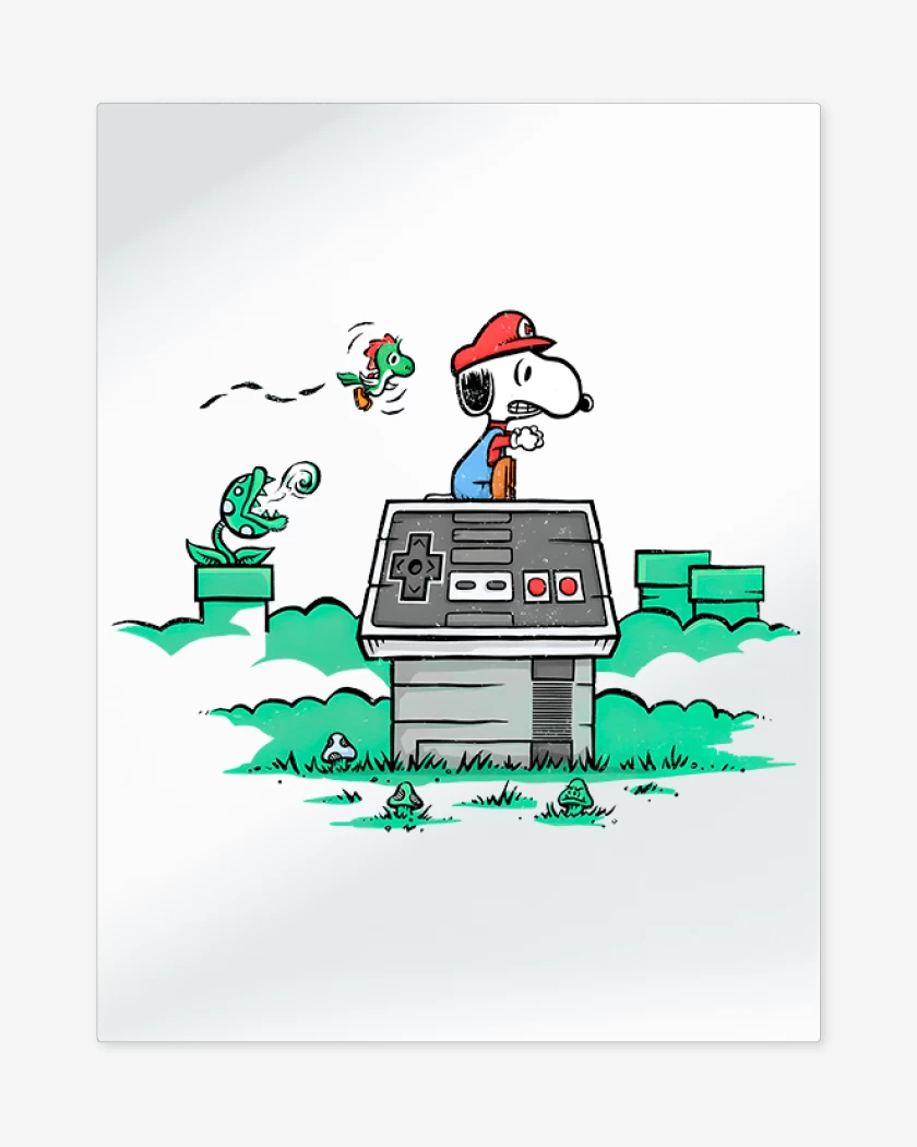 Print metalico Blanco de Snoopy bigote