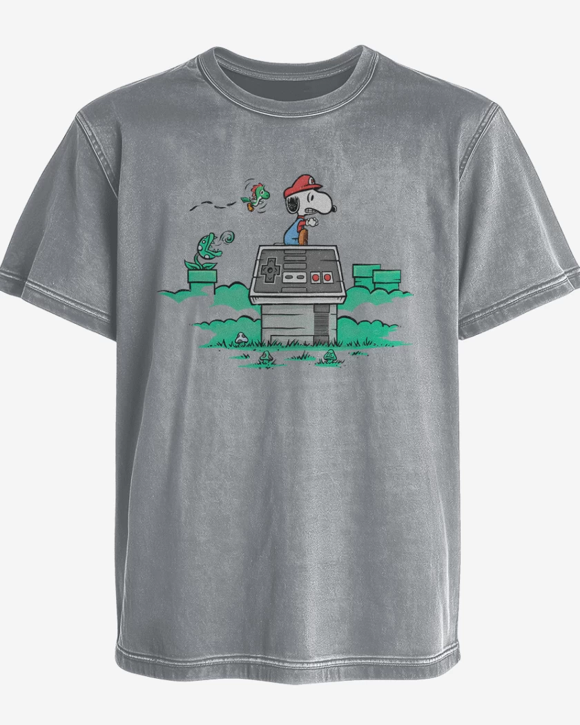 Polera desgastada Snoopy bigote