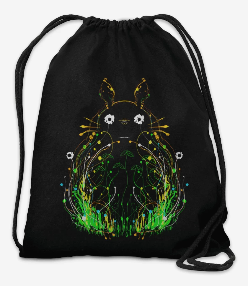 Mochila Negro de Totoro lineas brillantes