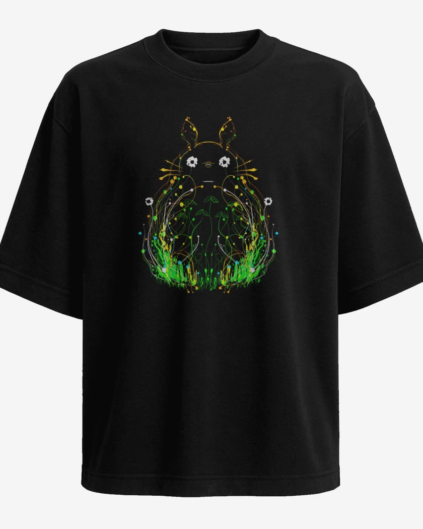 Polera Oversize Totoro lineas brillantes
