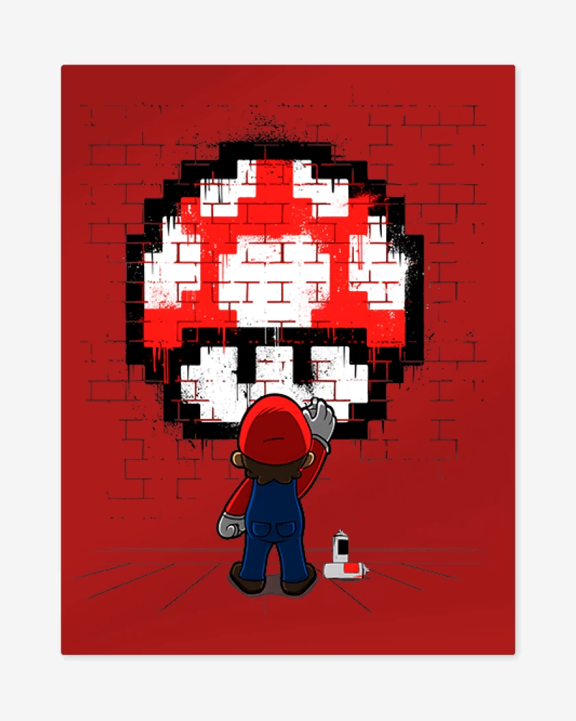 Print metalico Rojo de Bigote Grafiti