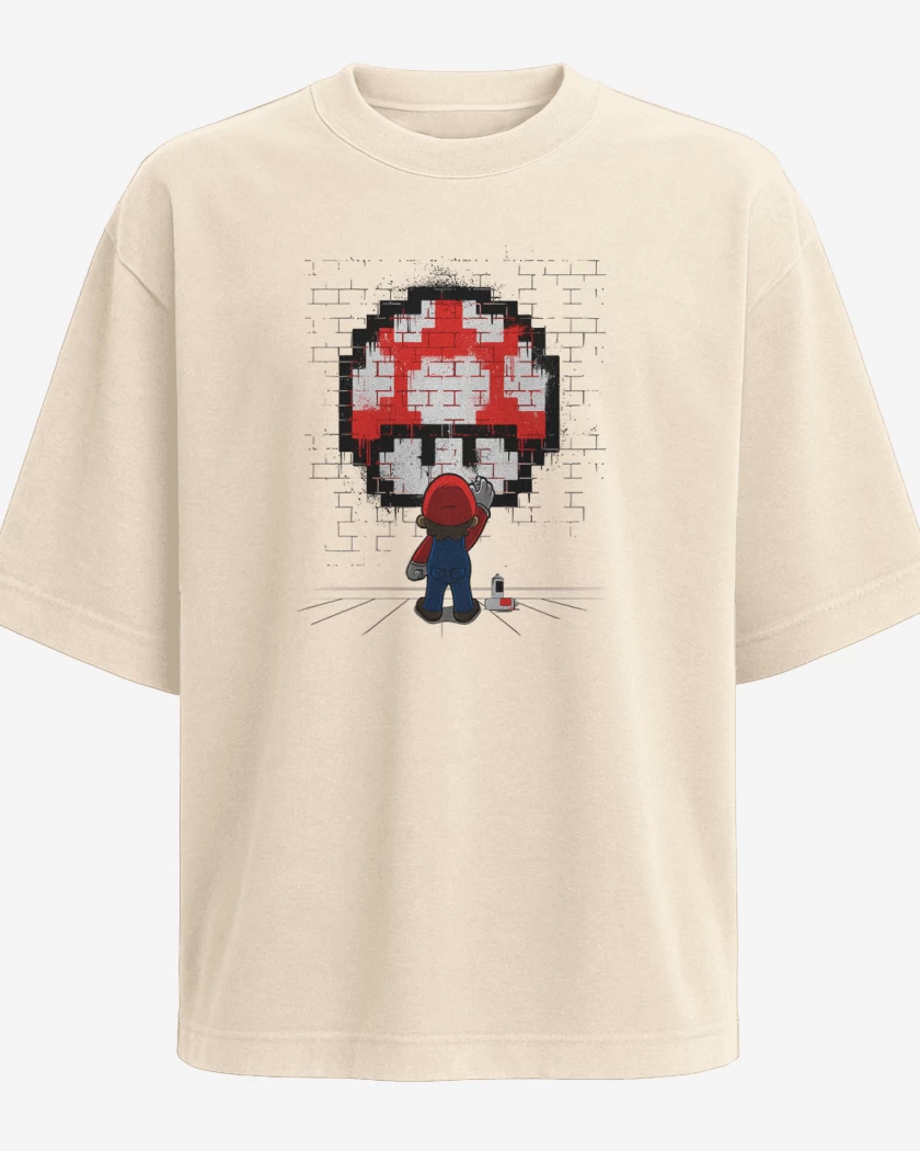 Polera Oversize Bigote Grafiti