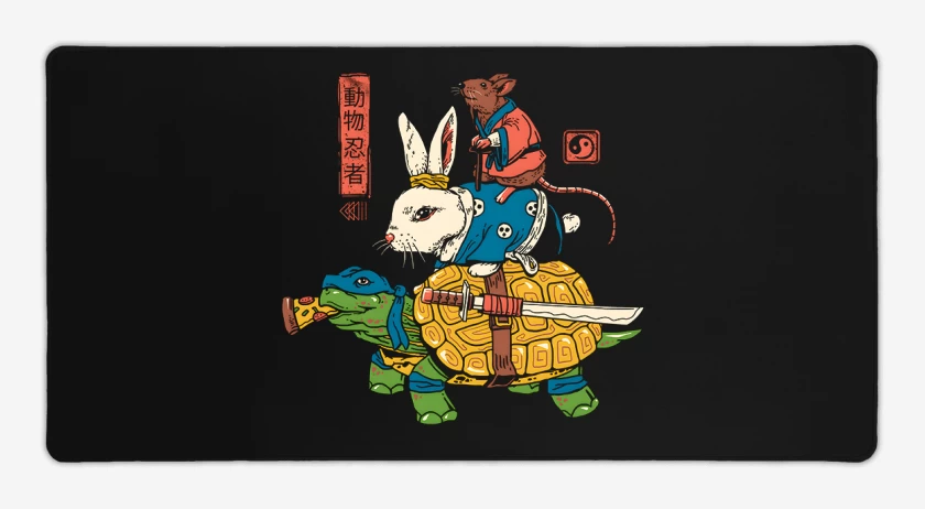 Mouse pad Gamer Ratto Kame y usagi Ninjas