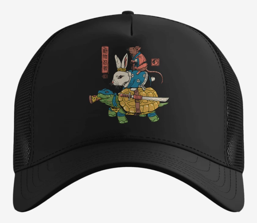 Gorro Negro de Ratto Kame y usagi Ninjas