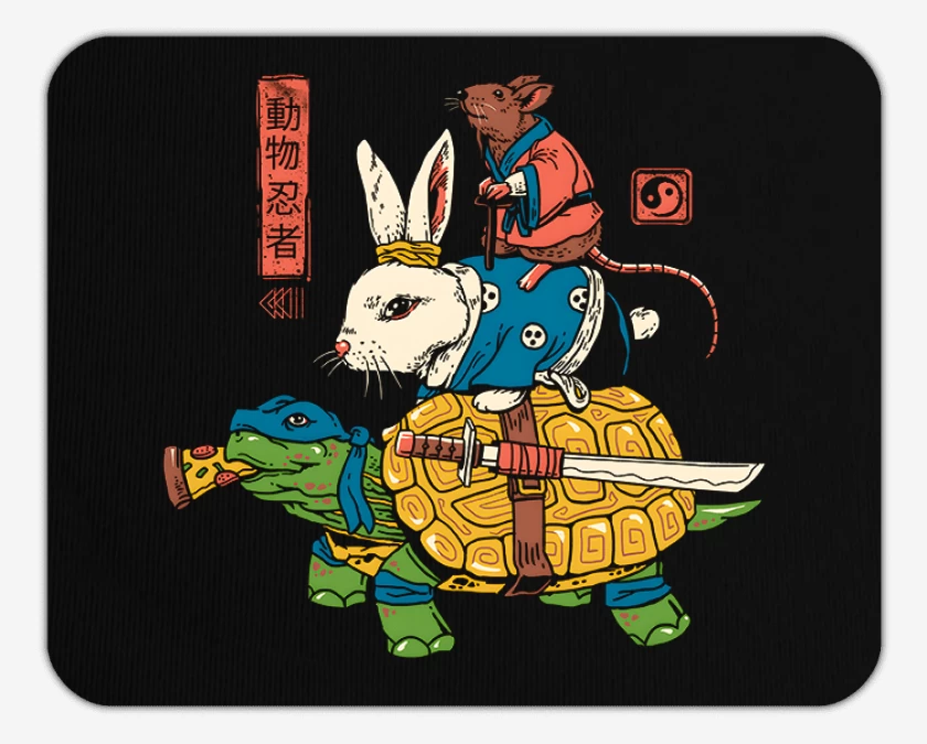 Mousepad Ratto Kame y usagi Ninjas