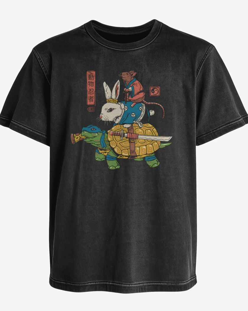 Polera desgastada Ratto Kame y usagi Ninjas