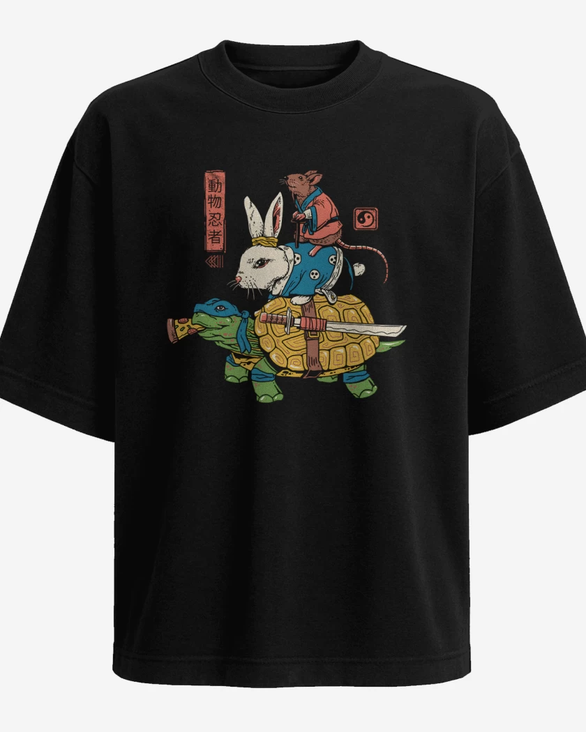 Polera Oversize Ratto Kame y usagi Ninjas