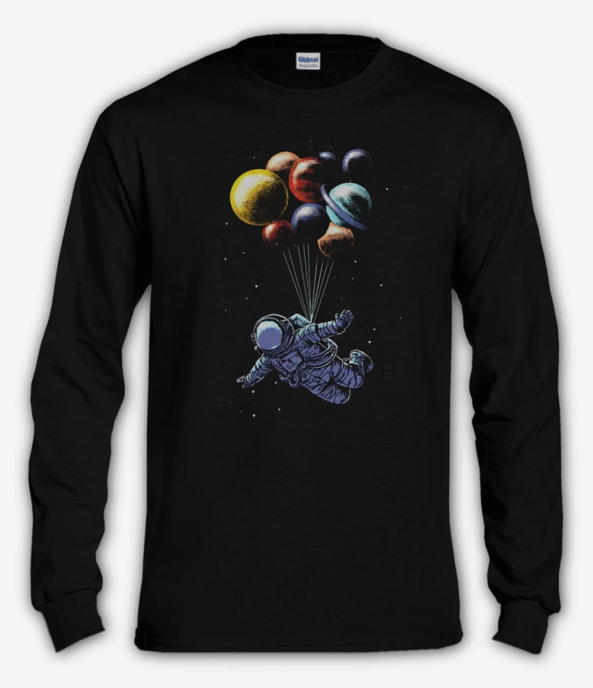 Polera manga larga Negro de Astronautita