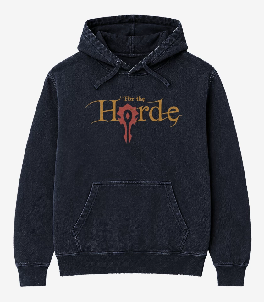 Poleron Canguro Acid Wash Azul Marino de For The Horde