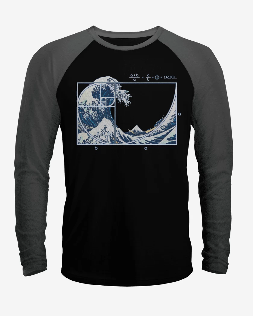 Polera Raglan La gran ola fibonacci