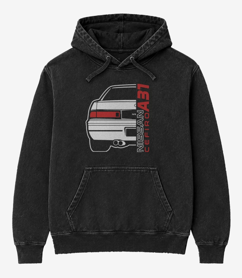 Poleron Canguro Acid Wash Negro de A31