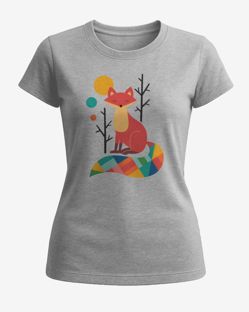 Polera de Mujer Gris Melange de Zorro colores