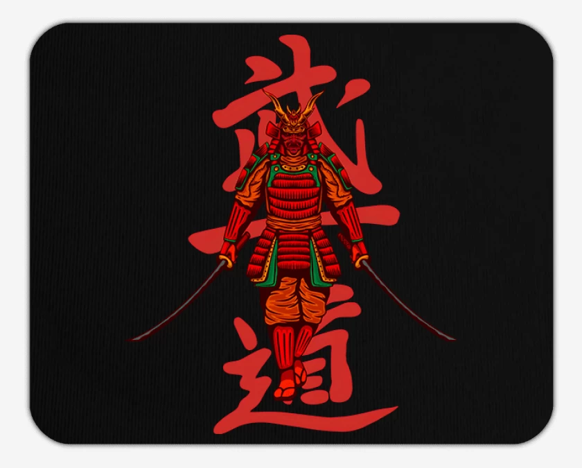 Mousepad Negro de Samurai
