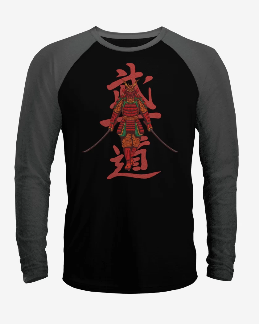 Polera Raglan Negro / Negro Heather de Samurai