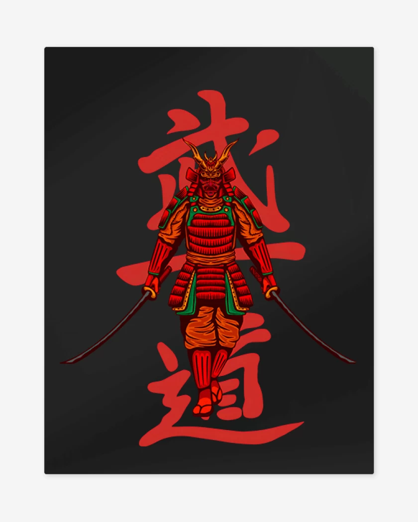 Print metalico Negro de Samurai