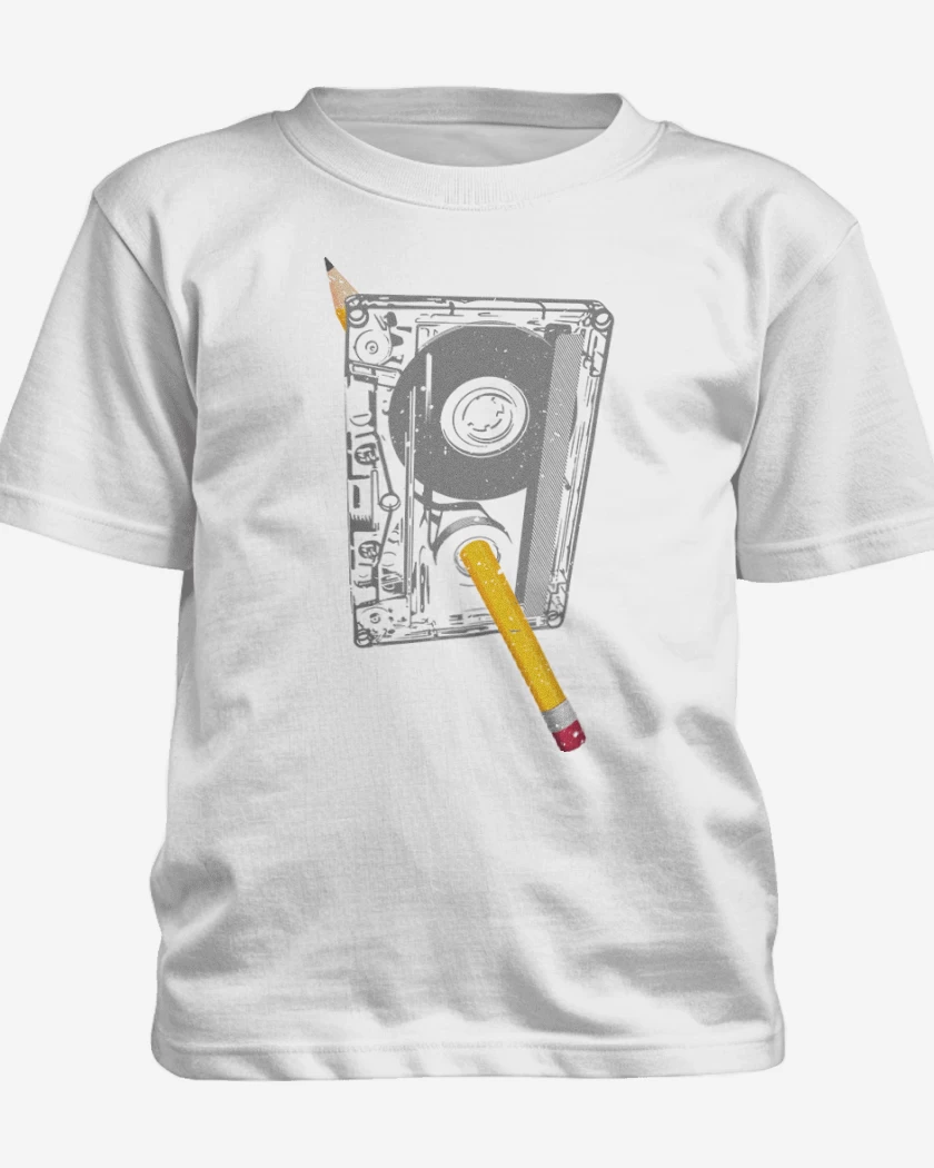 Polera de niño Blanco de Cassette Lapiz