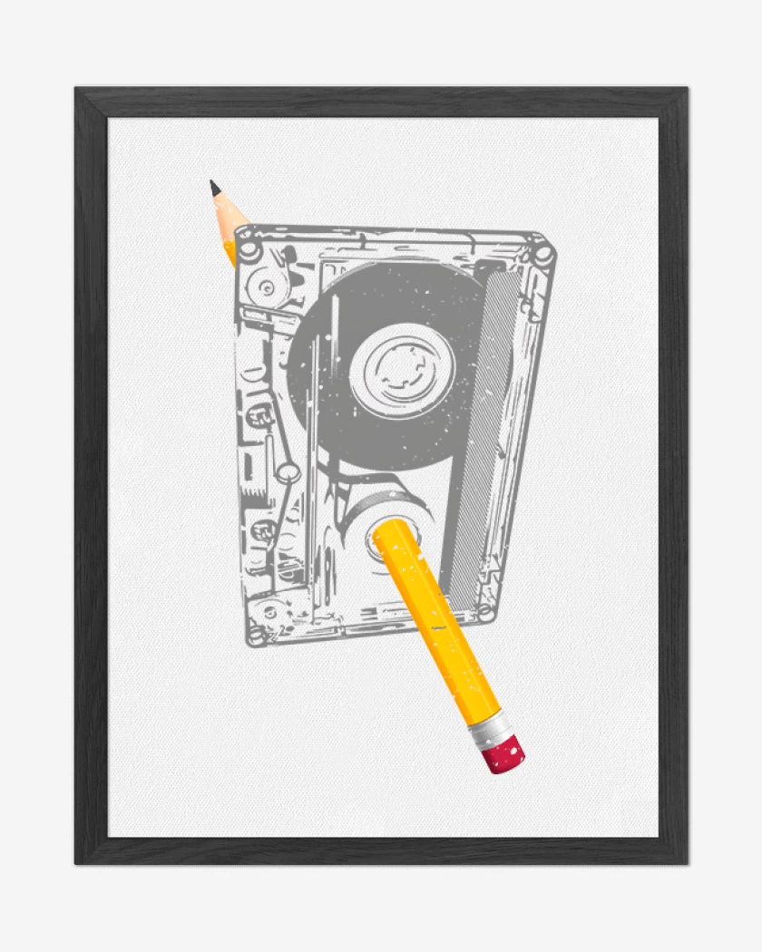 Cuadro decorativo Blanco de Cassette Lapiz