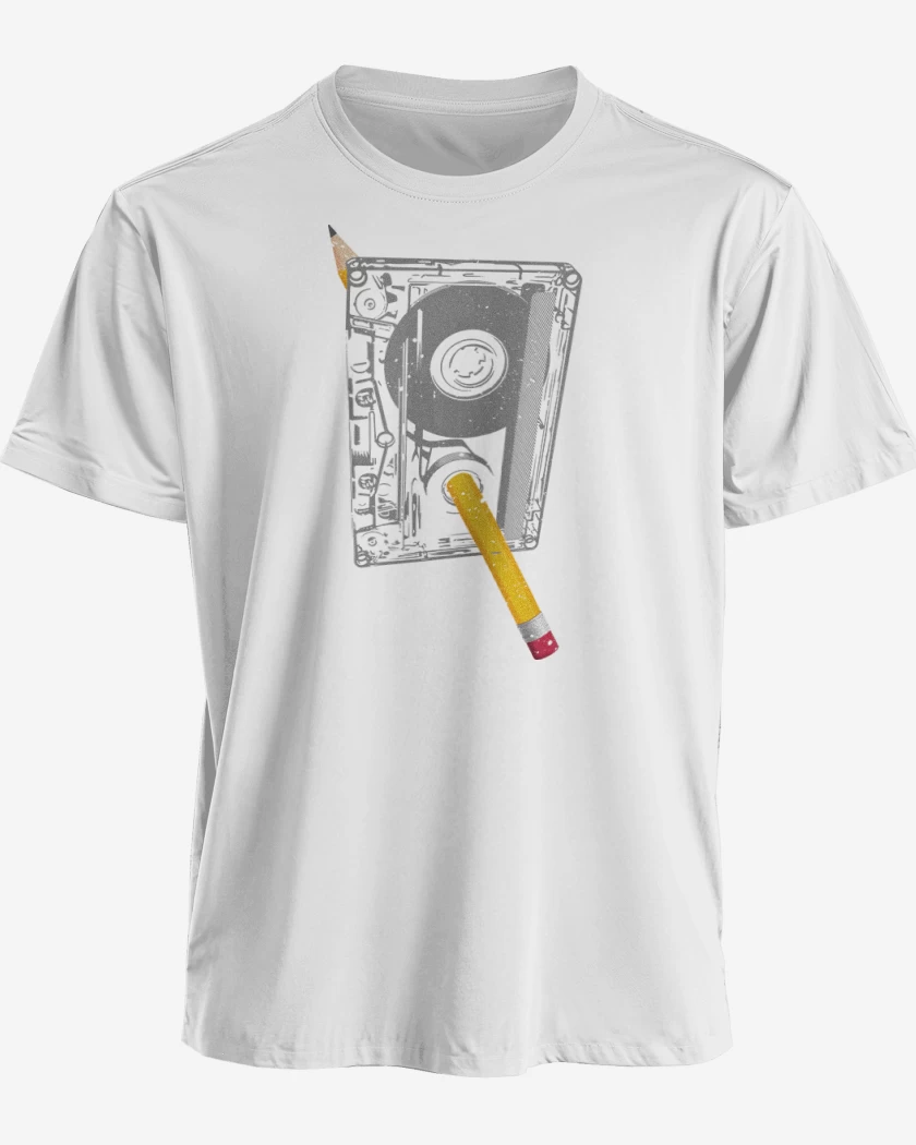 Polera premium Blanco de Cassette Lapiz