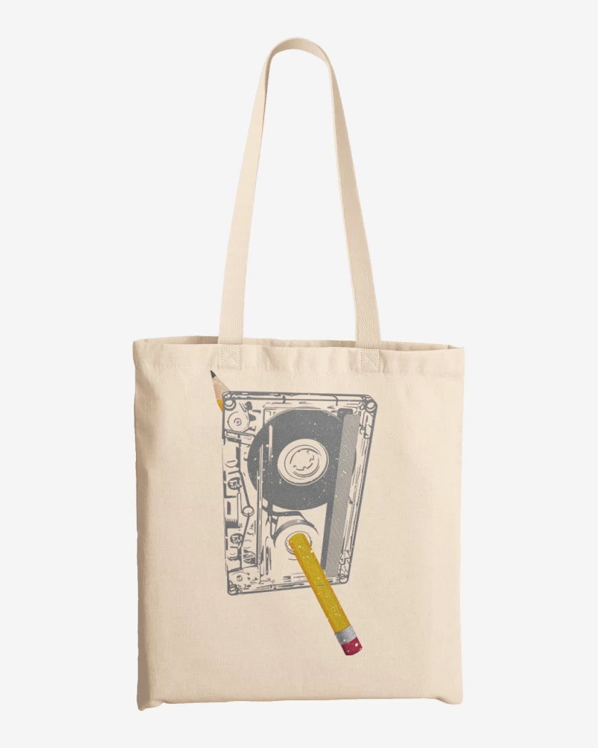 Totebag Cassette Lapiz