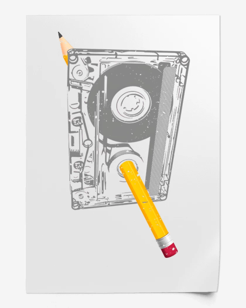 Print Blanco de Cassette Lapiz