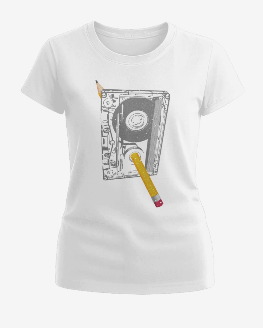 Polera de Mujer Blanco de Cassette Lapiz