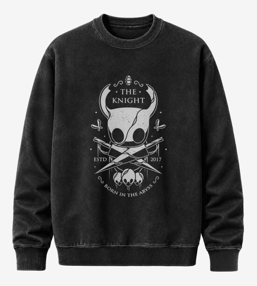 Poleron Polo Acid Wash Negro de Knight 