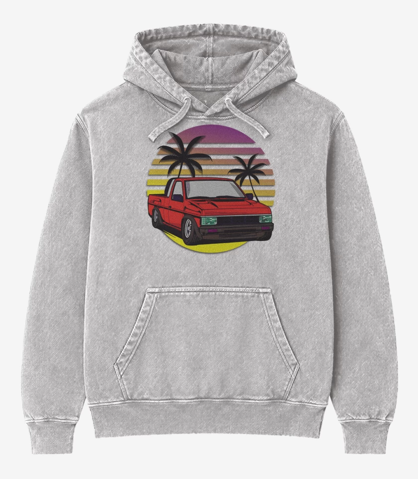 Poleron Canguro Acid Wash Gris Melange de D21