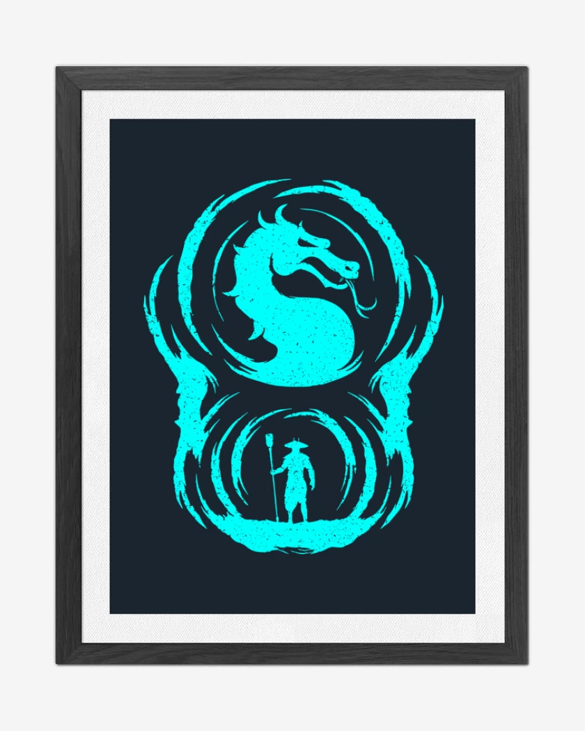 Cuadro decorativo Azul Marino de Mortal Kombat- Raiden