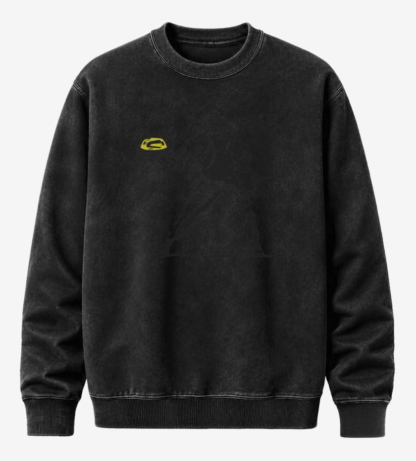 Poleron Polo Acid Wash Negro de Broma Gelatinosa