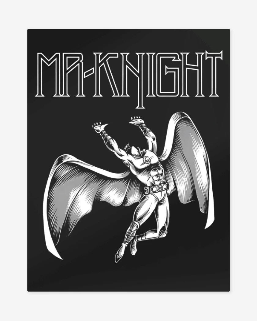 Print metalico Negro de Led Knight