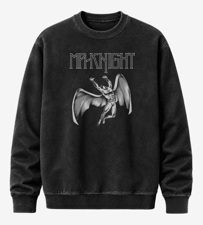 Poleron Polo Acid Wash Negro de Led Knight