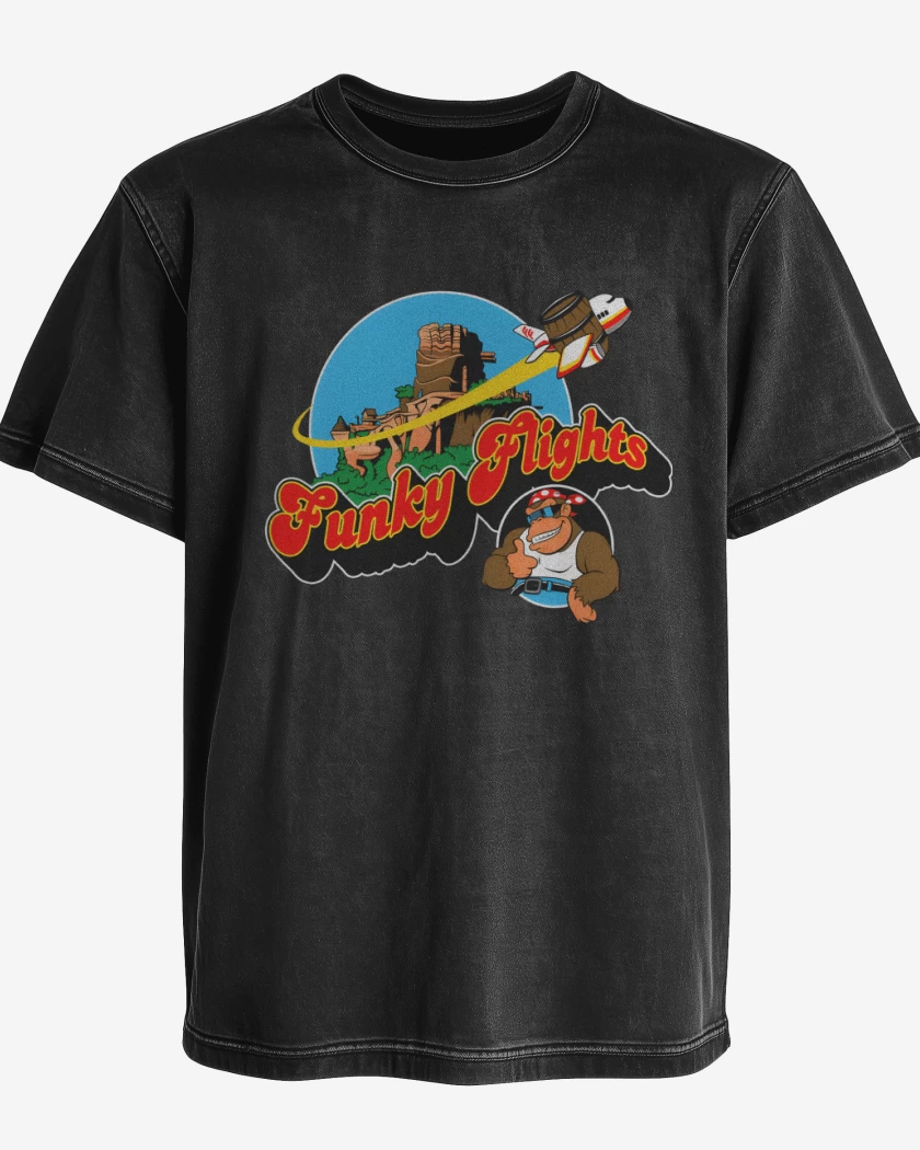 Polera desgastada Negro de Funky Flights