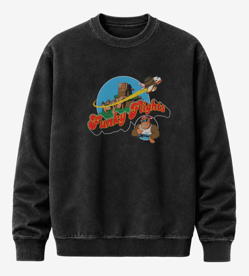Poleron Polo Acid Wash Negro de Funky Flights