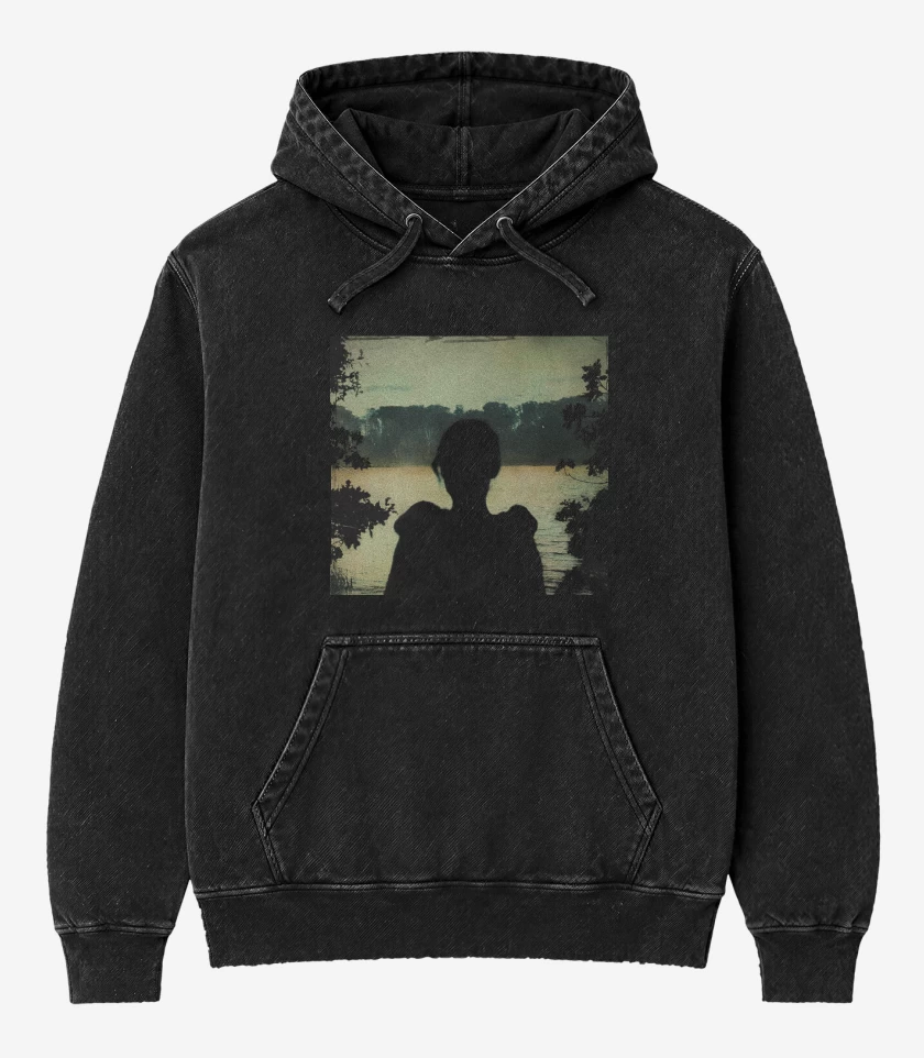 Poleron Canguro Acid Wash Negro de PT - Dwg (OR)