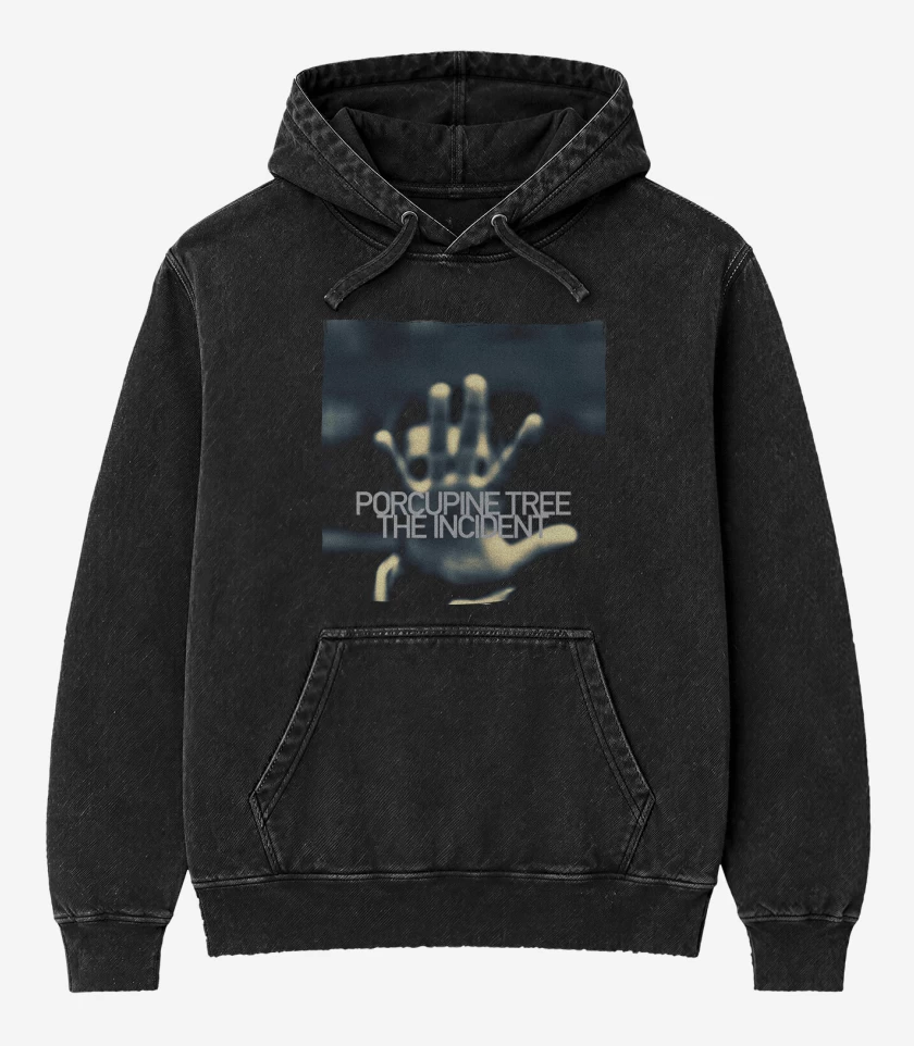 Poleron Canguro Acid Wash Negro de PT - TI (OR)