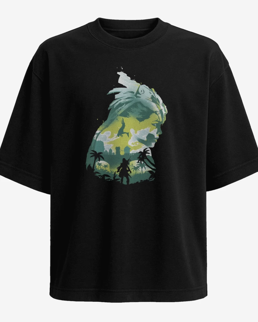 Polera Oversize Negro de Forbidden West