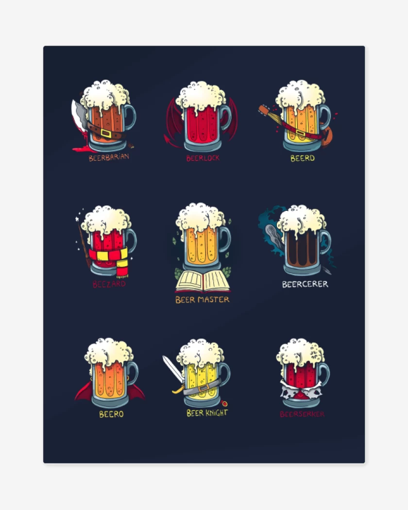 Print metalico Azul Marino de Beer Role Play