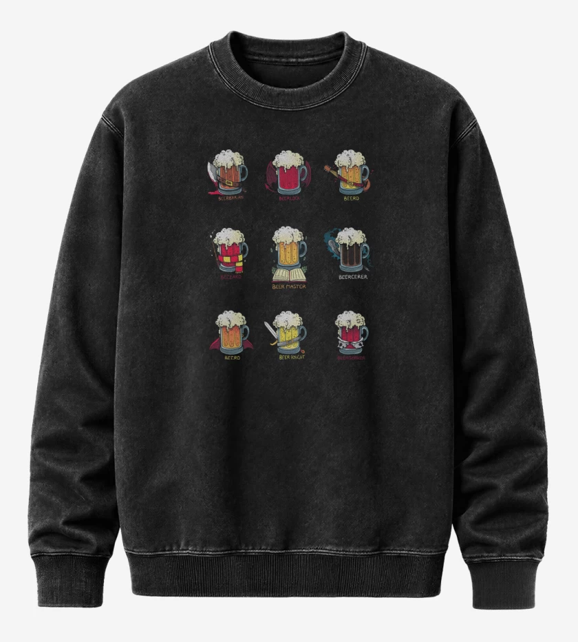 Poleron Polo Acid Wash Negro de Beer Role Play